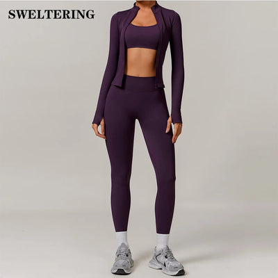 Yoga Set 2/3PCS Seamless Workout Outfit | Glam Bra USA
