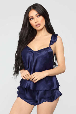 Babydoll Silk Ruffled Set Sexy Lingerie | Glam Bra USA
