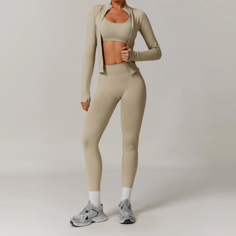 Yoga Set 2/3PCS Seamless Workout Outfit | Glam Bra USA