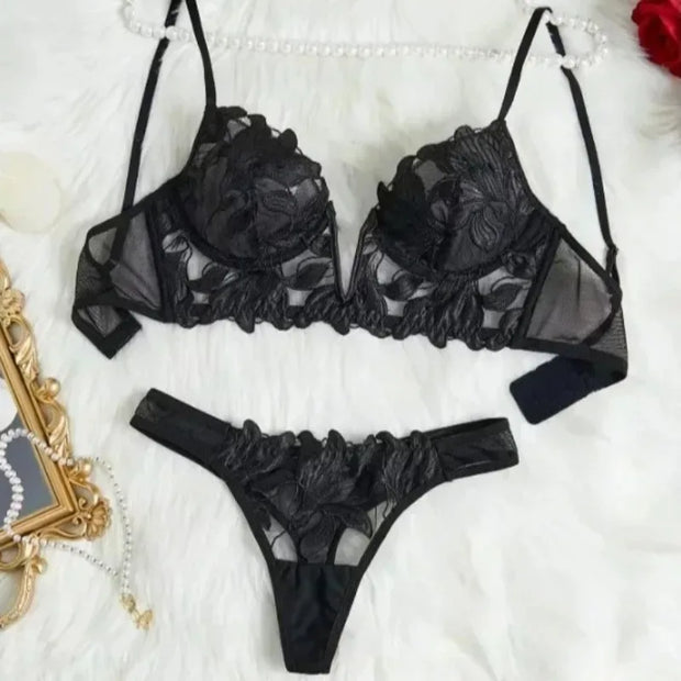 Floral Valentine Set Sexy Lace Brief Panty | Glam Bra USA