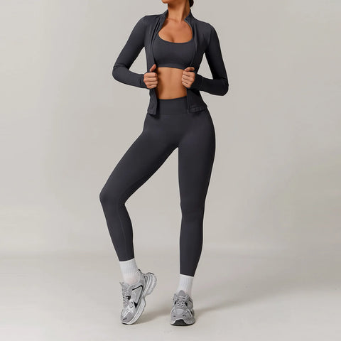 Yoga Set 2/3PCS Seamless Workout Outfit | Glam Bra USA