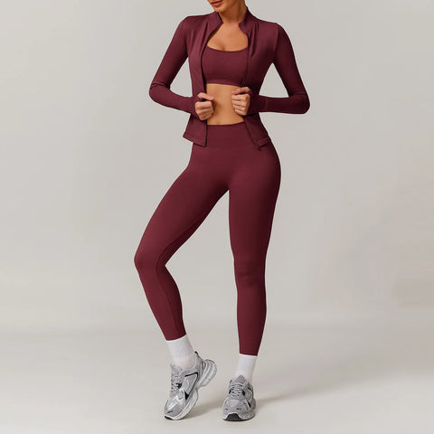 Yoga Set 2/3PCS Seamless Workout Outfit | Glam Bra USA